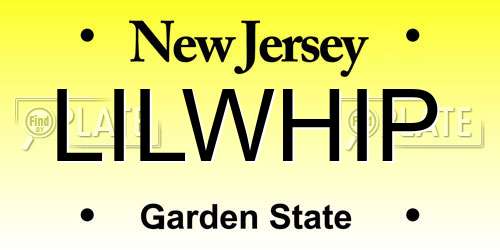 LILWHIP New Jersey License Plate