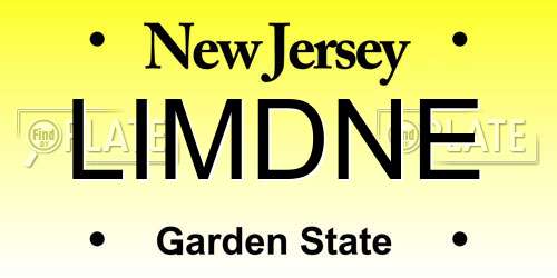 LIMDNE New Jersey License Plate