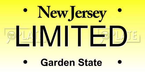 LIMITED New Jersey License Plate