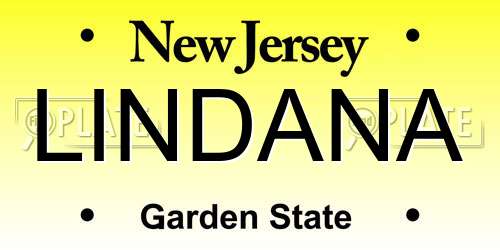 LINDANA New Jersey License Plate
