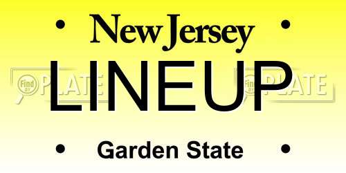 LINEUP New Jersey License Plate