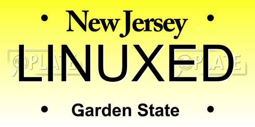 LINUXED New Jersey License Plate