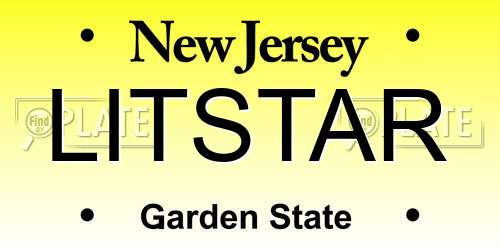 LITSTAR New Jersey License Plate