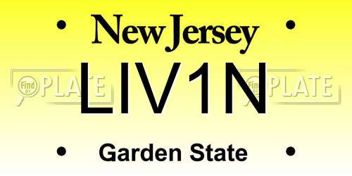 LIV1N New Jersey License Plate