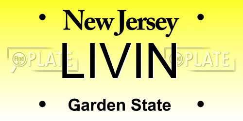 LIVIN New Jersey License Plate