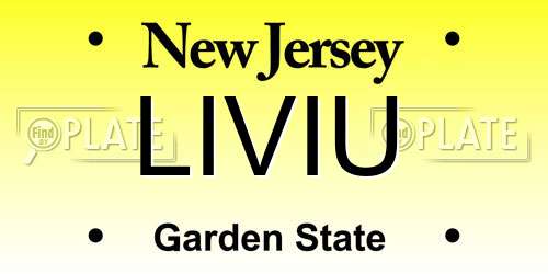LIVIU New Jersey License Plate