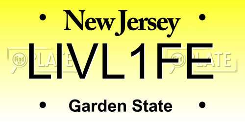 LIVL1FE New Jersey License Plate