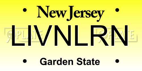 LIVNLRN New Jersey License Plate