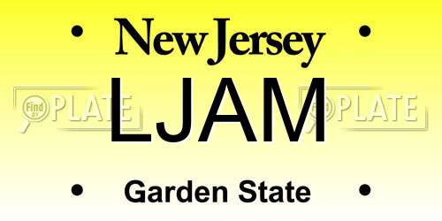 LJAM New Jersey License Plate