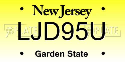 LJD95U New Jersey License Plate