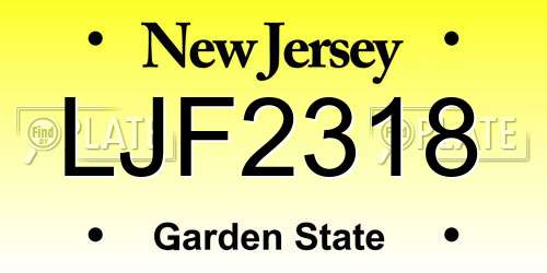 LJF2318 New Jersey License Plate