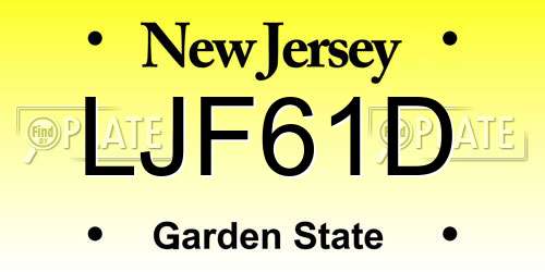 LJF61D New Jersey License Plate
