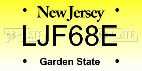 LJF68E New Jersey License Plate