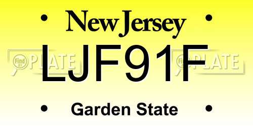 LJF91F New Jersey License Plate
