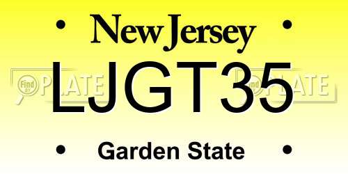 LJGT35 New Jersey License Plate