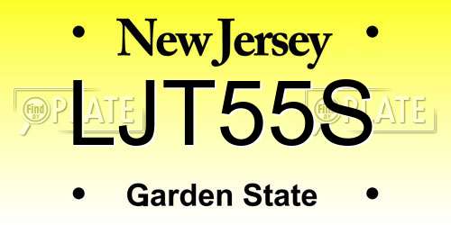 LJT55S New Jersey License Plate