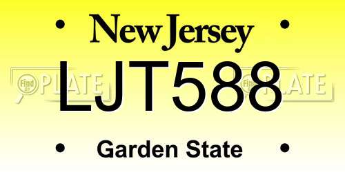 LJT588 New Jersey License Plate