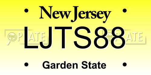 LJTS88 New Jersey License Plate