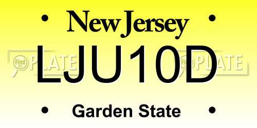 LJU10D New Jersey License Plate