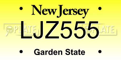 LJZ555 New Jersey License Plate