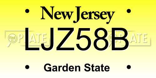 LJZ58B New Jersey License Plate