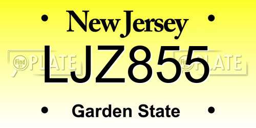 LJZ855 New Jersey License Plate