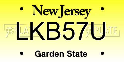 LKB57U New Jersey License Plate