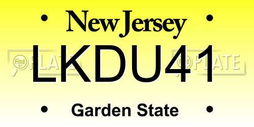 LKDU41 New Jersey License Plate