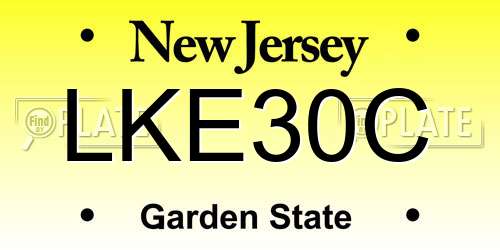 LKE30C New Jersey License Plate
