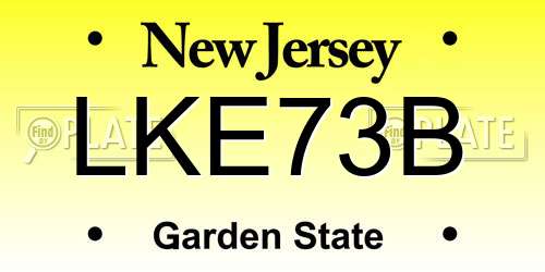 LKE73B New Jersey License Plate