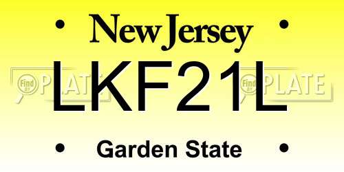 LKF21L New Jersey License Plate