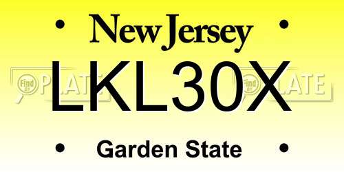 LKL30X New Jersey License Plate
