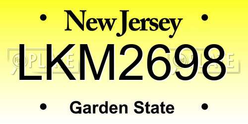 LKM2698 New Jersey License Plate