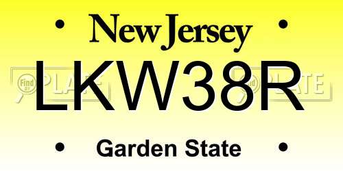 LKW38R New Jersey License Plate