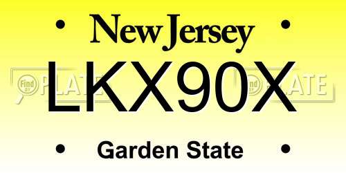 LKX90X New Jersey License Plate