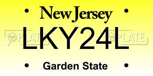 LKY24L New Jersey License Plate