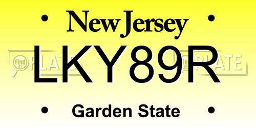 LKY89R New Jersey License Plate