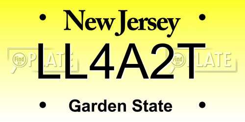 LL4A2T New Jersey License Plate