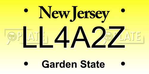 LL4A2Z New Jersey License Plate
