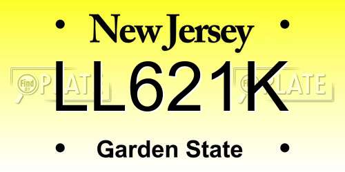 LL621K New Jersey License Plate
