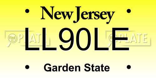 LL90LE New Jersey License Plate