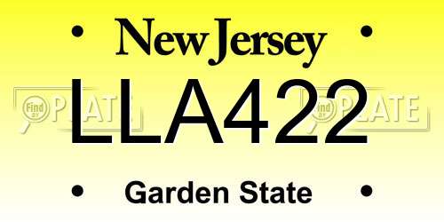 LLA422 New Jersey License Plate