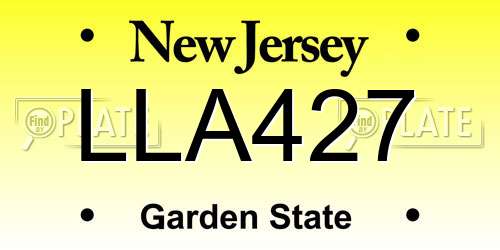 LLA427 New Jersey License Plate