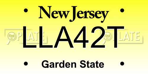 LLA42T New Jersey License Plate