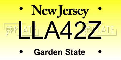 LLA42Z New Jersey License Plate