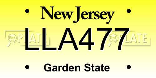 LLA477 New Jersey License Plate