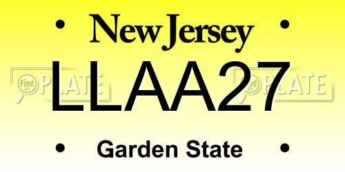 LLAA27 New Jersey License Plate