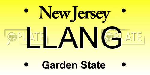 LLANG New Jersey License Plate
