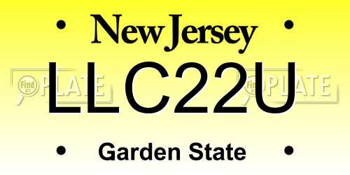 LLC22U New Jersey License Plate