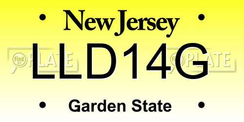 LLD14G New Jersey License Plate